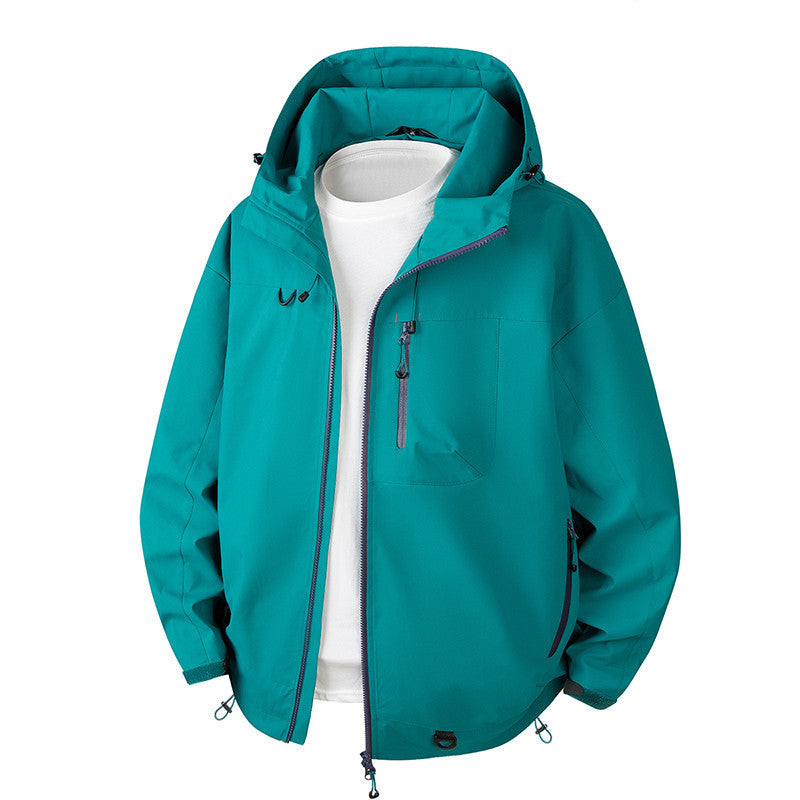 Men's Urban Protection Softshell Jacket with Adjustable Hood, Contrast Zippers, and Chest Pocket Mune Fashion