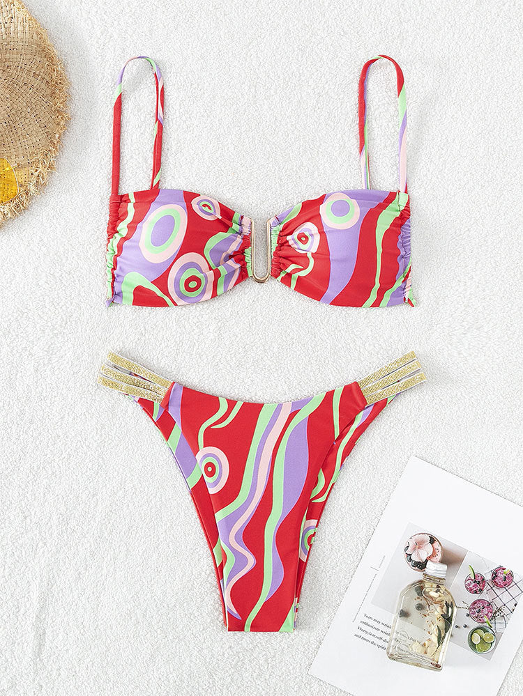 Women's bikini with fashionable ruffle detail and trendy gradient color Mune Fashion