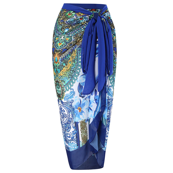 Women's Elegant Swimsuit with Floral Detail and Transparent Beach Tunic Mune Fashion