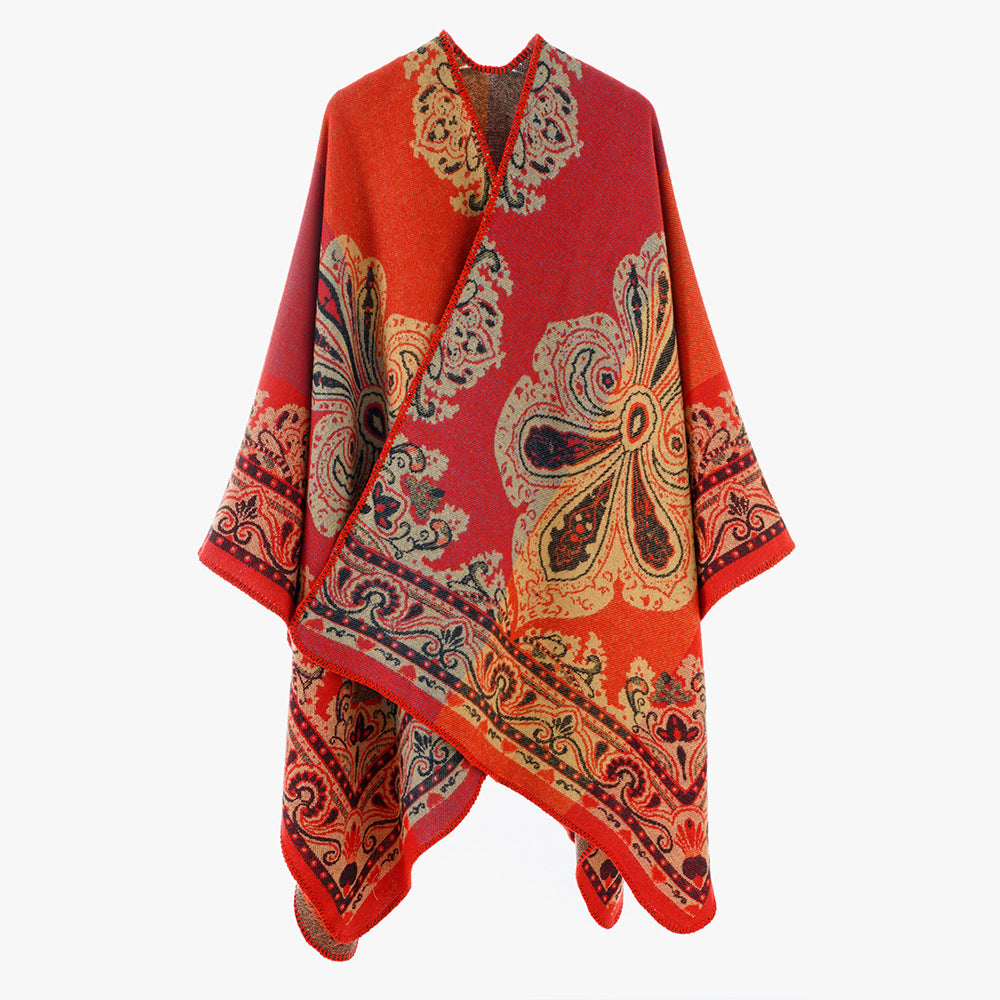Women's fine jacquard overlay in rectangular cut with ornamental border structure Mune Fashion