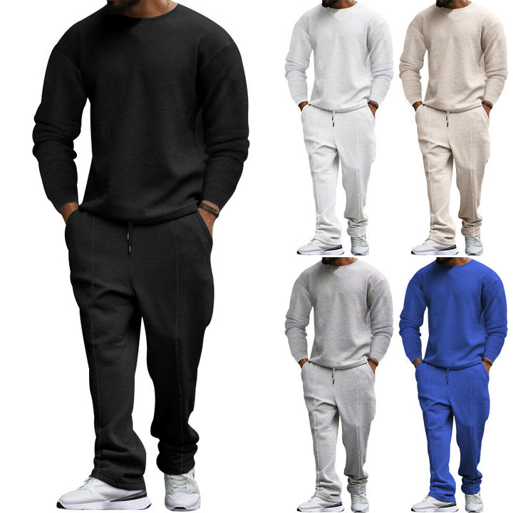 Men's structured lounge set with round neck sweater and tapered seam joggers Mune Fashion