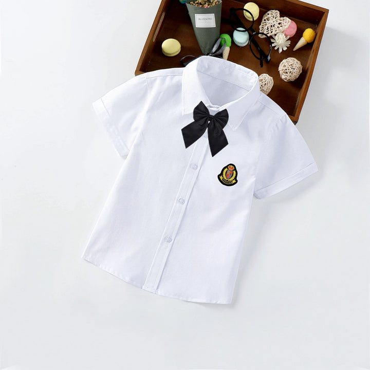 Boys elegant short-sleeved blouse with bow Mune Fashion