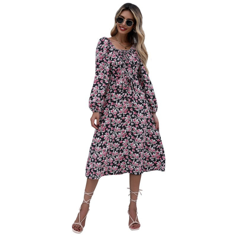 Women's Floral Maxi Dress with Ruffle Details Mune Fashion