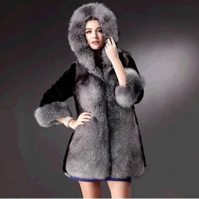 Ladies Hooded Short Coat with Full Fur Lining Mune Fashion