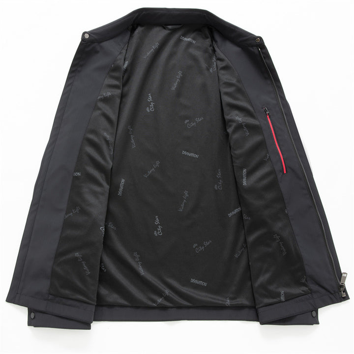 Men's Lightweight Windproof Transition Jacket with Shirt Collar and Concealed Zipper Mune Fashion