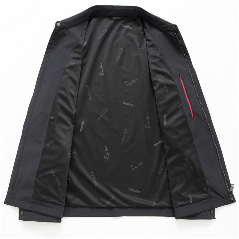Men's light water-repellent blouson jacket with shirt collar and concealed zipper Mune Fashion