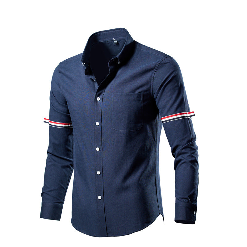 Men's tailored Oxford business shirt with button-down collar, chest pocket, and distinctive cuff detail Mune Fashion
