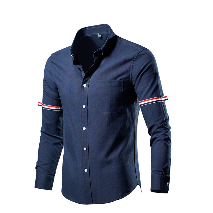Men's tailored Oxford business shirt with button-down collar, chest pocket, and distinctive cuff detail Mune Fashion