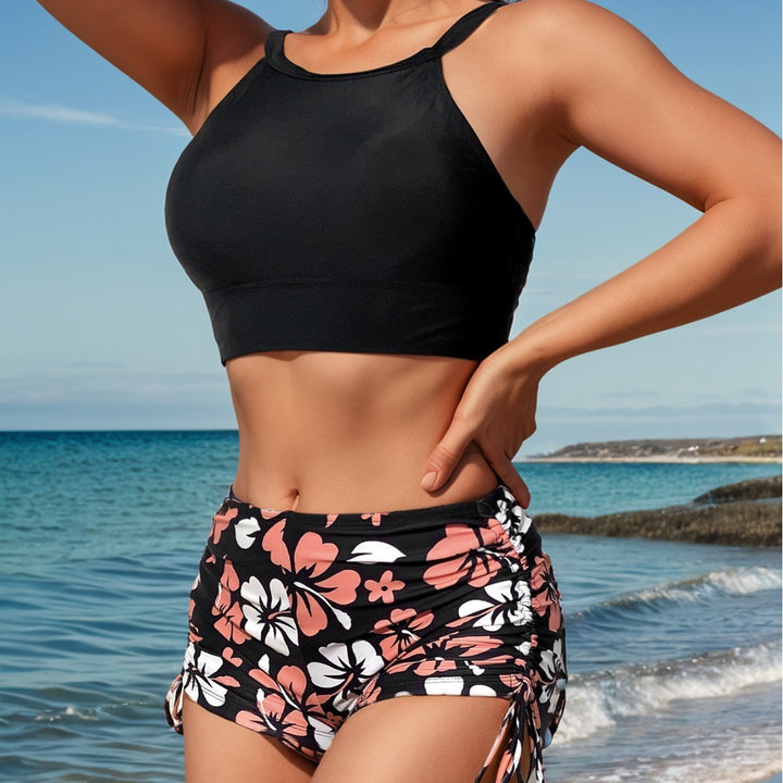Women's sporty bikini set with high-neck top and ruffle pants Mune Fashion