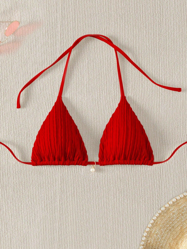 Women's Triangle Bikini with Structured Texture Mune Fashion