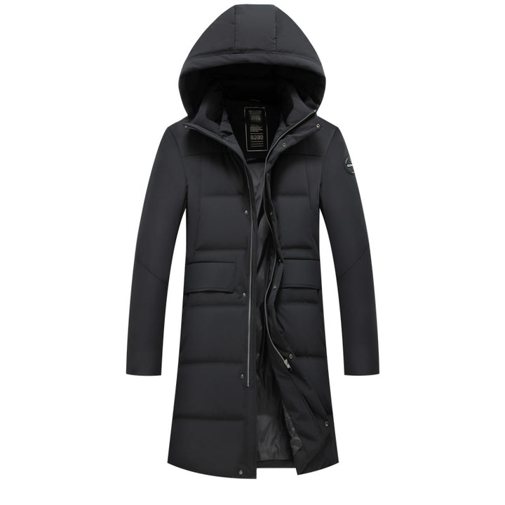 Men's Waterproof Down Parka with Hood and Extended Cut Mune Fashion
