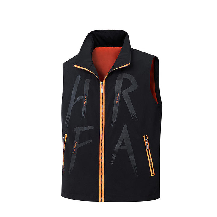 Men's Sports Vest with High Collar and Reflective Stripes Mune Fashion