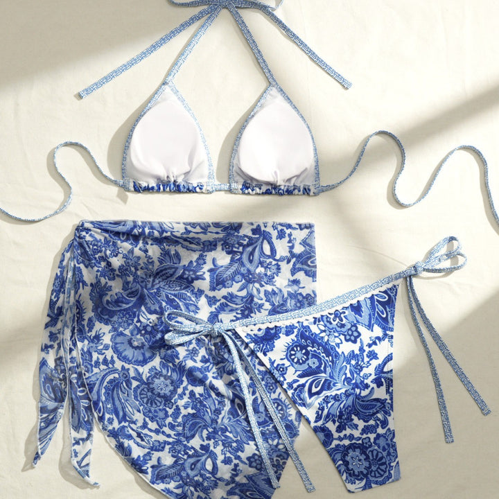 Women Triangle Bikini with Floral Design Mune Fashion