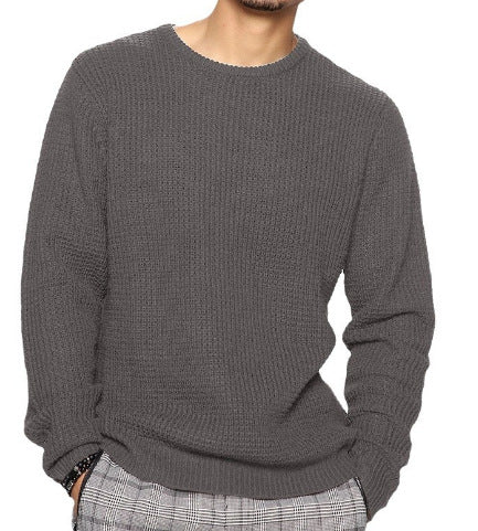 Men's Structured Sweater with Round Neck Mune