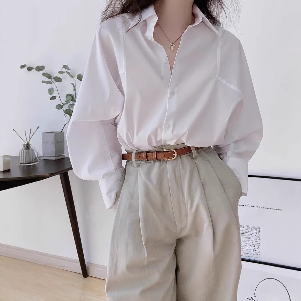 Women Elegant and Casual Oversized Shirt Blouse Drune