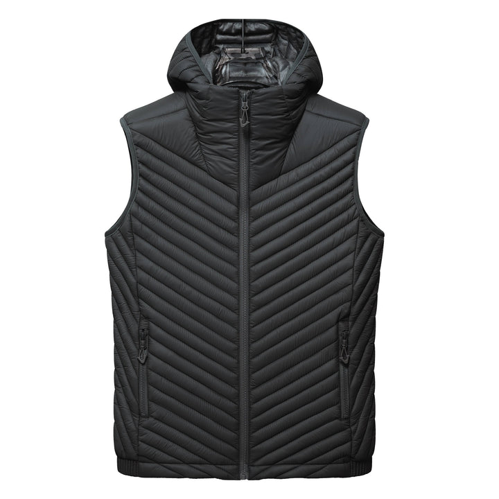 Women's ultralight quilted hooded vest with thermal filling and high standing collar Mune Fashion