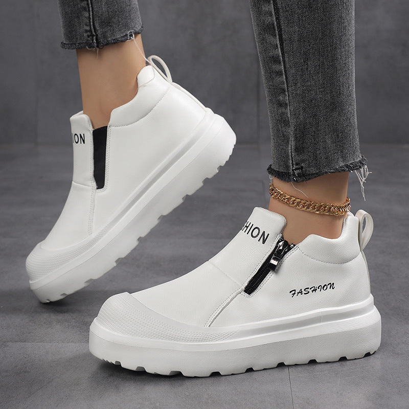 Women's platform sneakers with side zipper, padded comfort insole and profiled outsole Mune Fashion