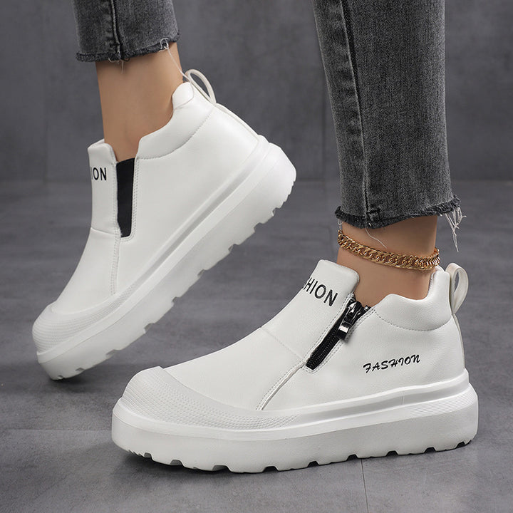 Women's platform sneakers with side zipper, padded comfort insole and profiled outsole Mune Fashion