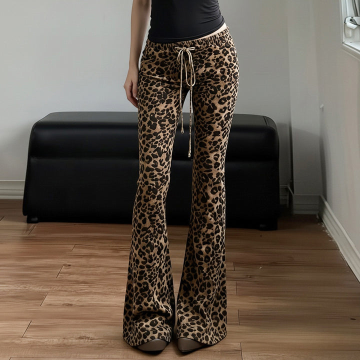 Women's flared trousers with high comfort waistband and elastic jersey material Mune Fashion