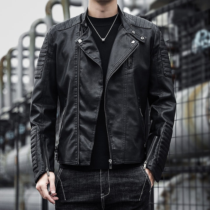 Men's Fashion Biker Jacket made of Faux Leather Mune Fashion 1787738599