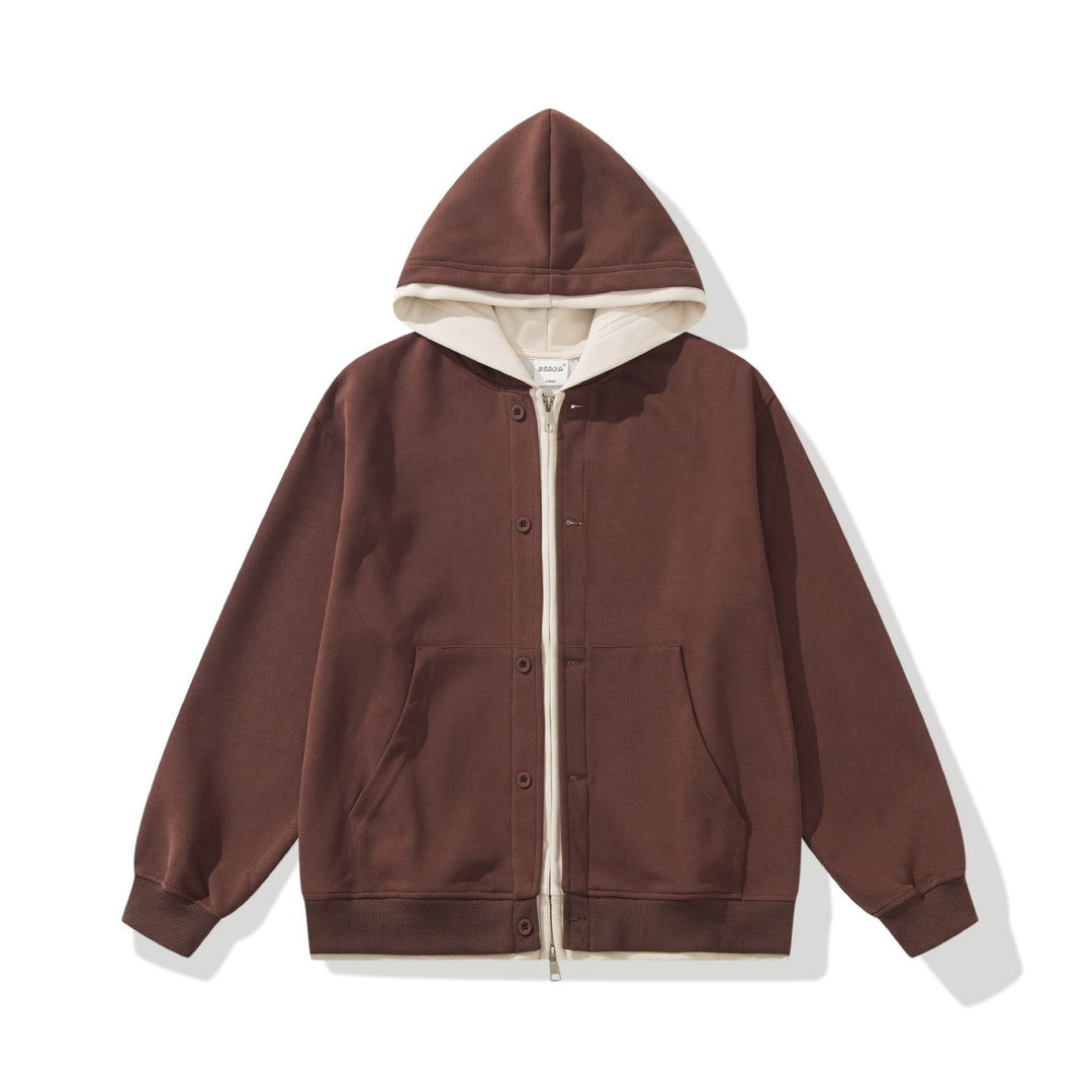 Unisex Boxy-Hooded Zip Jacket made of French Terry Mune Fashion