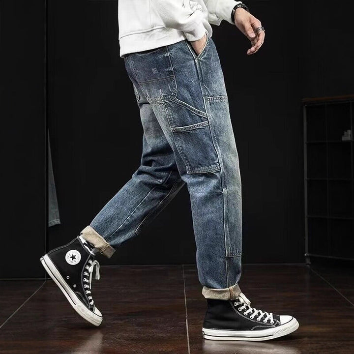 Men's Casual Denim Cargo Pants Mune Fashion