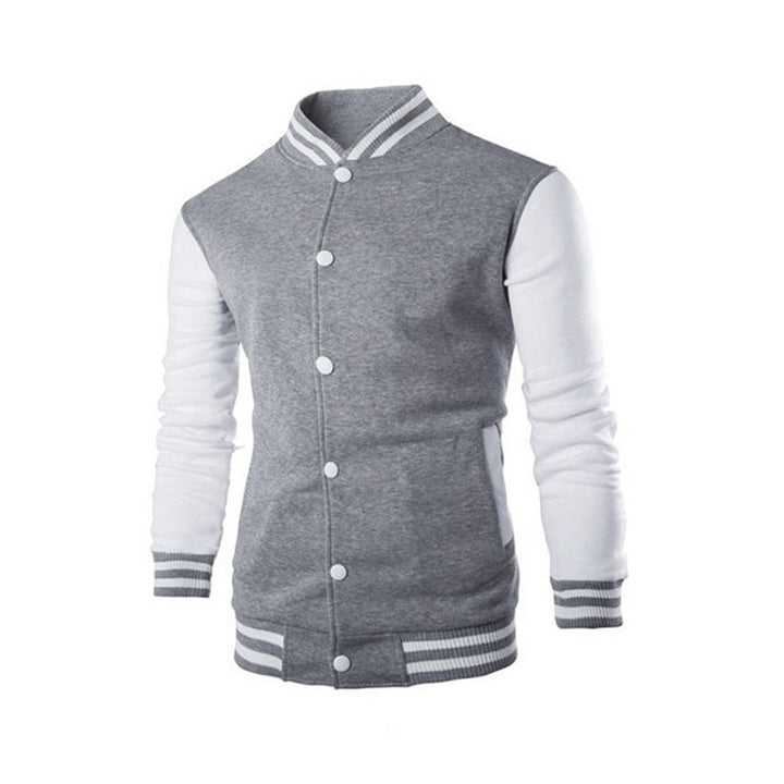 Men's classic college jacket in baseball style with contrasting sleeves and ribbed cuffs Mune Fashion