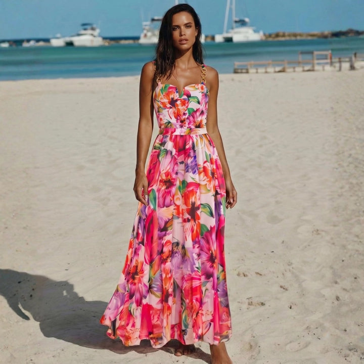 Women's elegant swimsuit with floral wrap skirt Mune Fashion