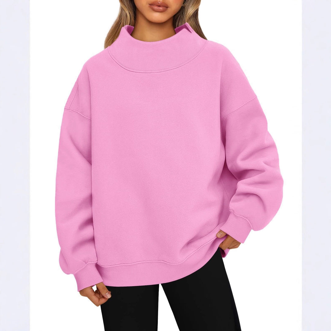 Women's oversized sweatshirt with high stand-up collar and dropped shoulder Mune Fashion