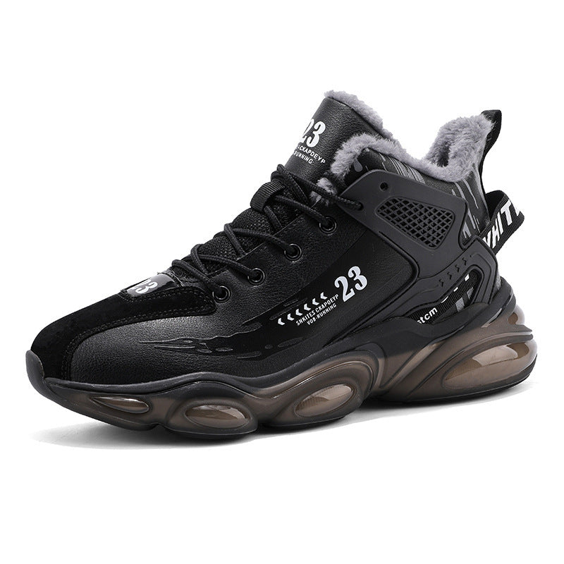 Men's Padded Chunky Sneakers with Visible Air Cushion Midsole and Teddy Lining Mune Fashion