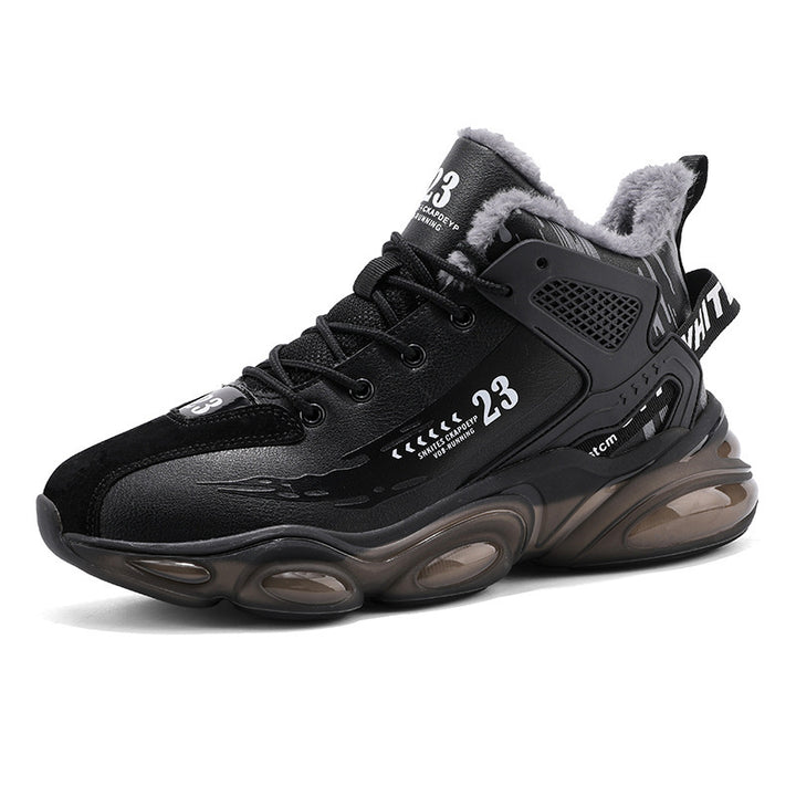 Men's Padded Chunky Sneakers with Visible Air Cushion Midsole and Teddy Lining Mune Fashion