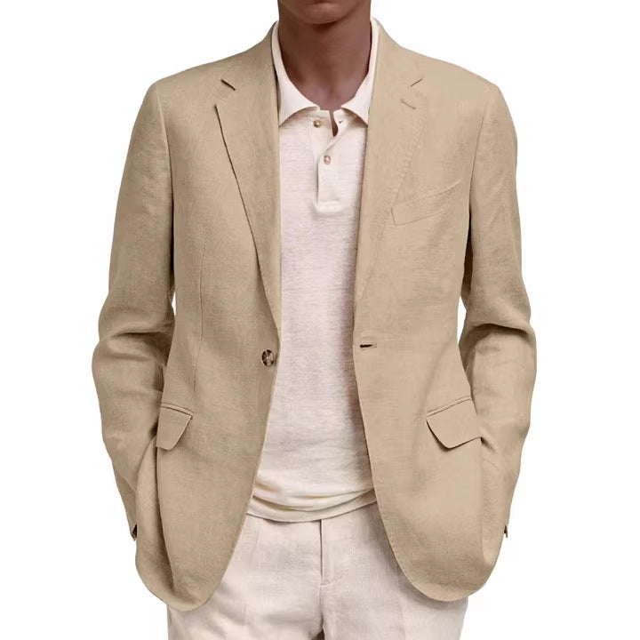 Men's lightweight linen blazer with unstructured silhouette and patch pockets Mune Fashion