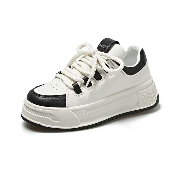 Ladies' fashionable sneakers with continuous platform and elastic shoelaces Mune Fashion