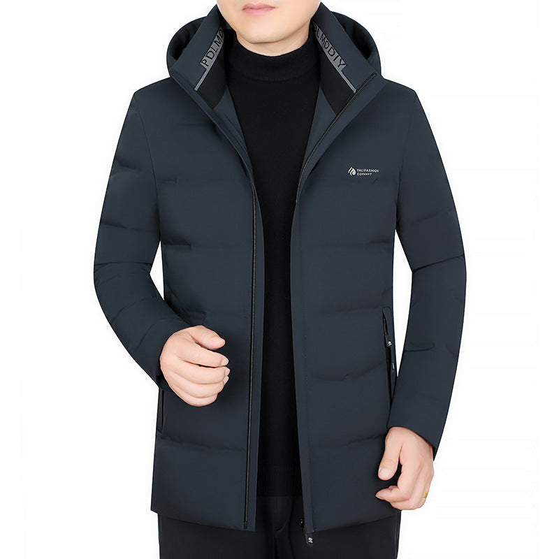 Men's Quilted City Coat with Hood, Seamless Minimal Design and Windproof Performance Outer Shell Mune Fashion