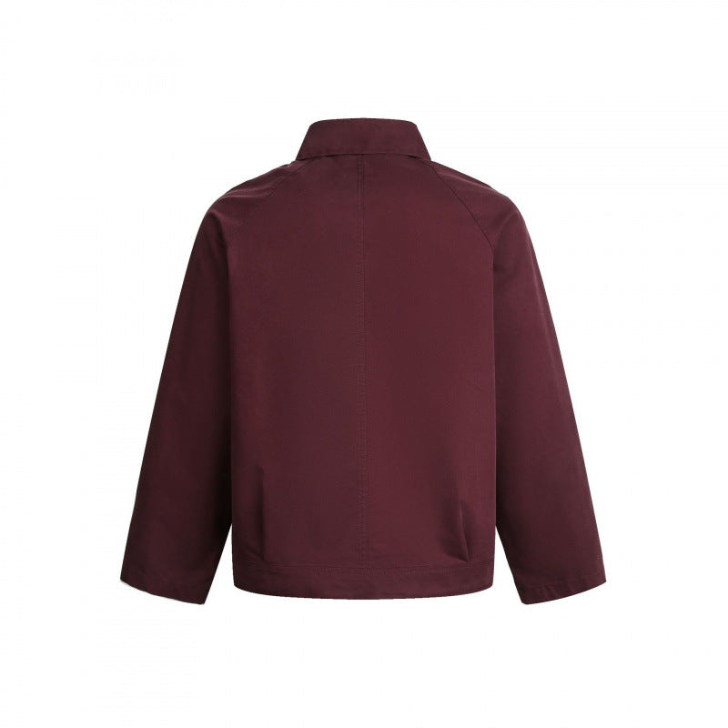 Men's Boxy Zip Jacket with Raglan Sleeves and Distinctive Seams Mune Fashion