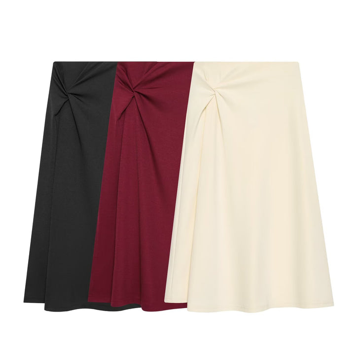 Women's midi skirt with knot detail and A-line cut Mune Fashion