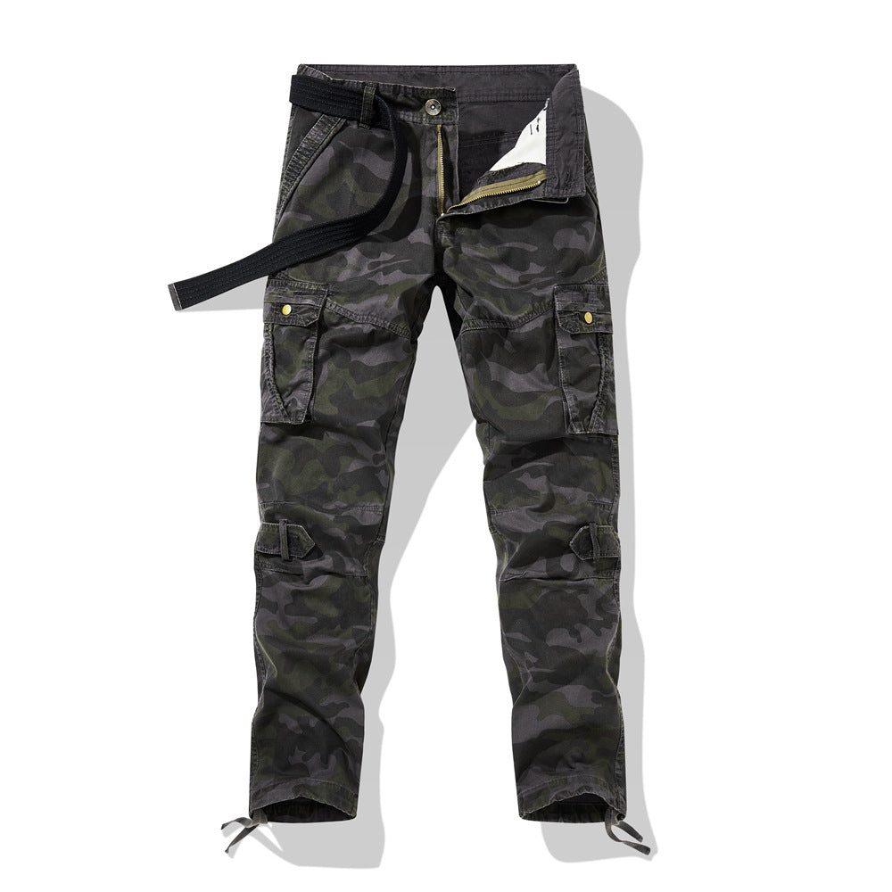 Men's cargo pants in military style with reinforced knees, multifunctional pockets & drawstring waistband Mune Fashion