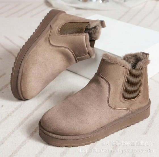 Women's Insulated Chelsea Winter Booties with Elastic Insert and Teddy Fur Lining Mune Fashion