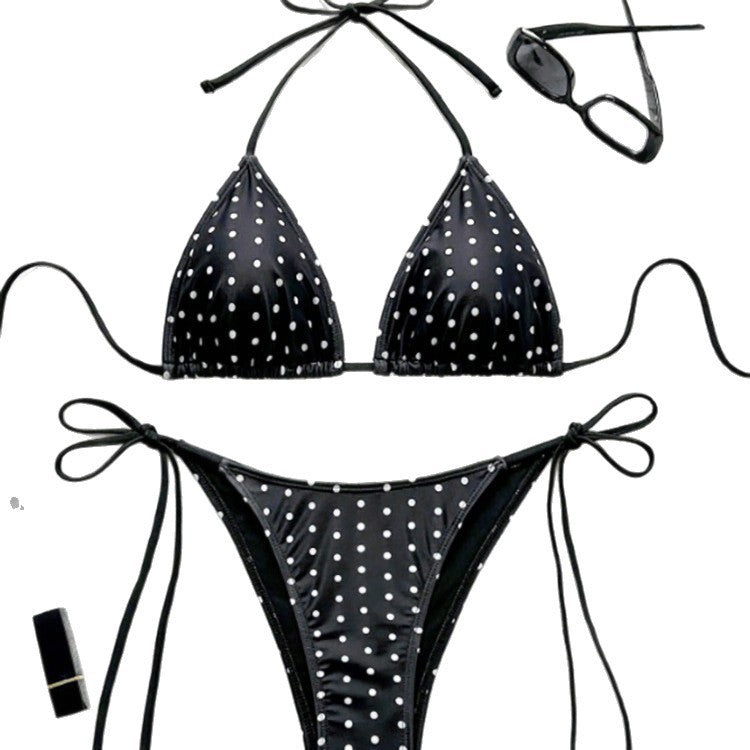 Ladies triangle bikini with adjustable straps and trendy leopard pattern Mune Fashion