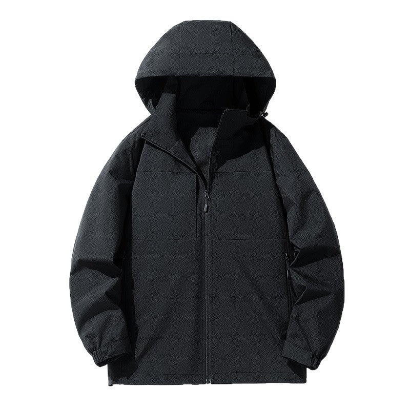 Men's Water-Repellent Softshell Outdoor Jacket with Hood, Breathable Mesh Lining, and Concealed Zipper Mune Fashion