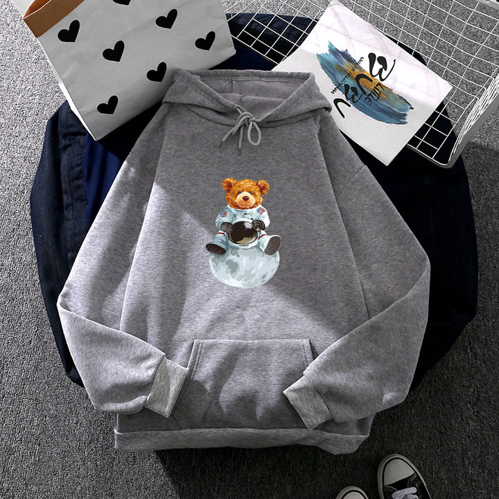 Women’s soft oversized hoodie with kawaii mushroom frog print, kangaroo pocket, and ribbed cuffs Mune Fashion