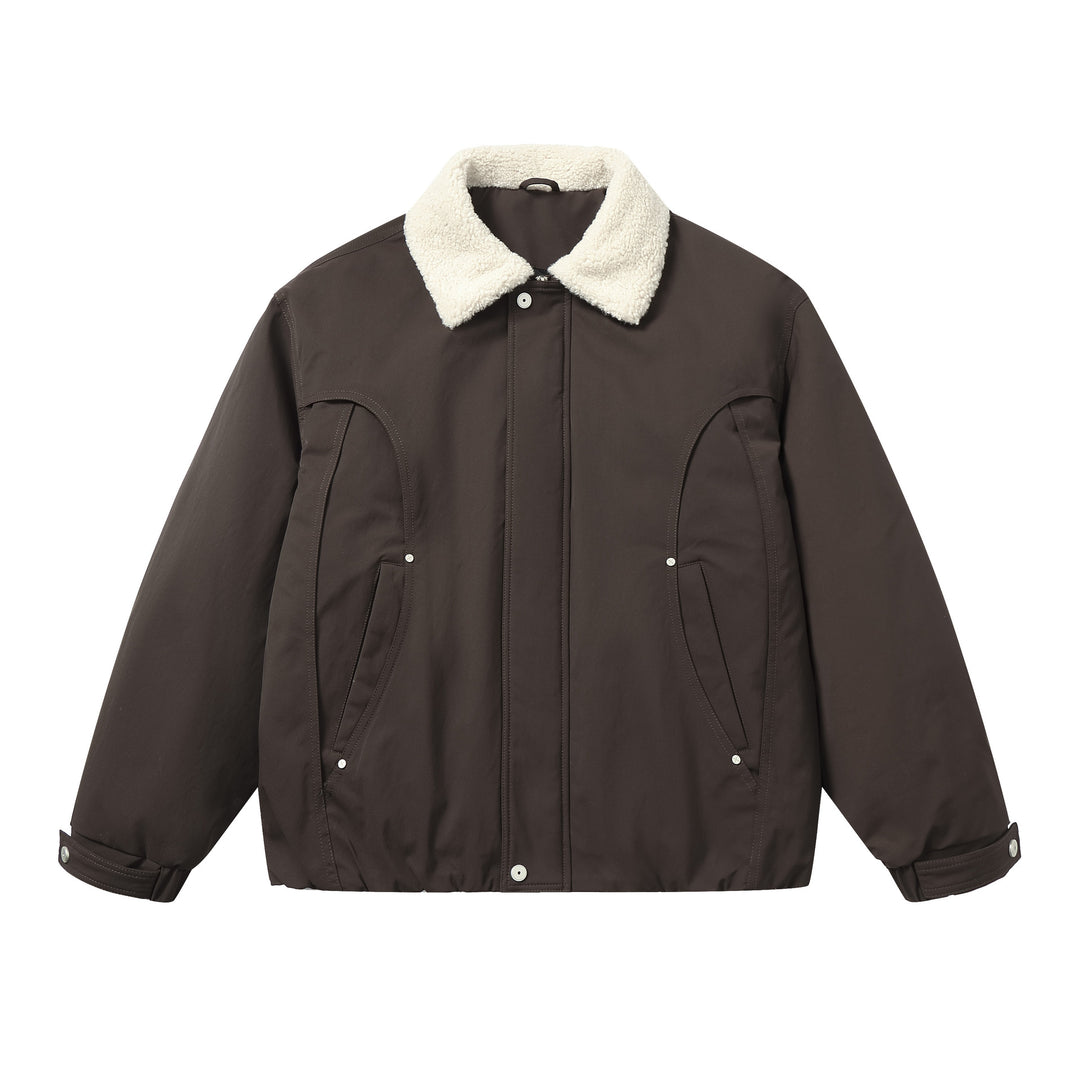 Men's Short Blouson with Sherpa Collar and Utility Pockets Mune Fashion