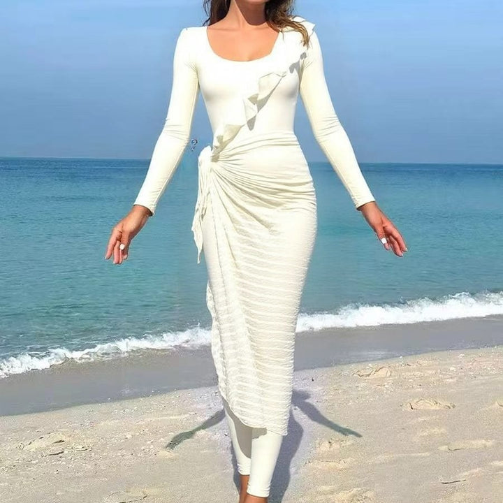 Ladies Elegant Summer Dress with Wrap Look Mune Fashion