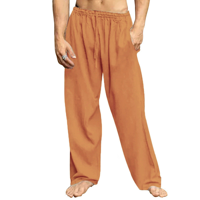 Men's relaxed trousers with wide leg elastic drawstring waistband and side pockets Mune Fashion