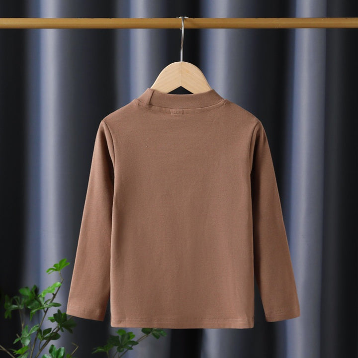 Girls Long Sleeve Shirt with Elegant Stand Collar and Intricate Embroidery Mune Fashion