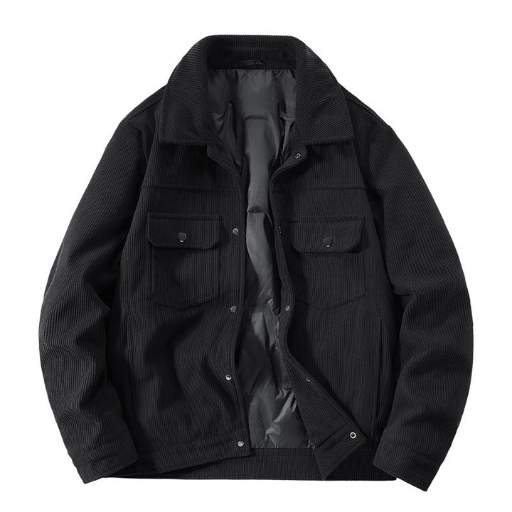 Men's cord jacket with quilted thermal lining and patch chest pockets Mune Fashion