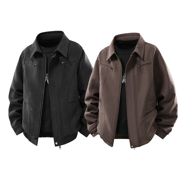 Herren Kurzjacke aus Wollmix mit verdecktem Reißverschluss und Brusttaschen Mune Fashion