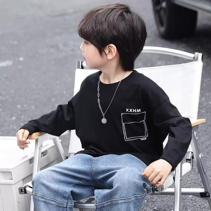 Unisex casual long-sleeved T-shirt with creative print Mune Fashion