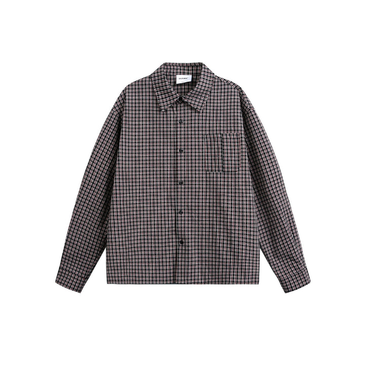 Men's Lightweight Checkered Shirt Jacket in Boxy Cut with Applied Chest Pocket Mune Fashion