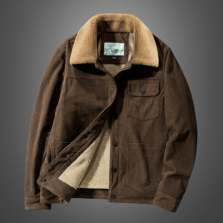 Men's cord jacket with teddy lining, thermally insulated worker jacket Mune Fashion